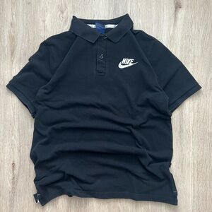 Vintage Nike Blue Tag Polo Shirt Men’s Medium Black Short Sleeve Golf 90s